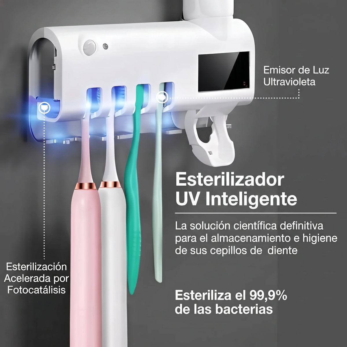 Dispensador de crema con esterilización UV