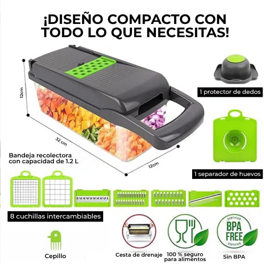 Picador de Verduras, frutas y vegetales 12 en 1 MasterPro®