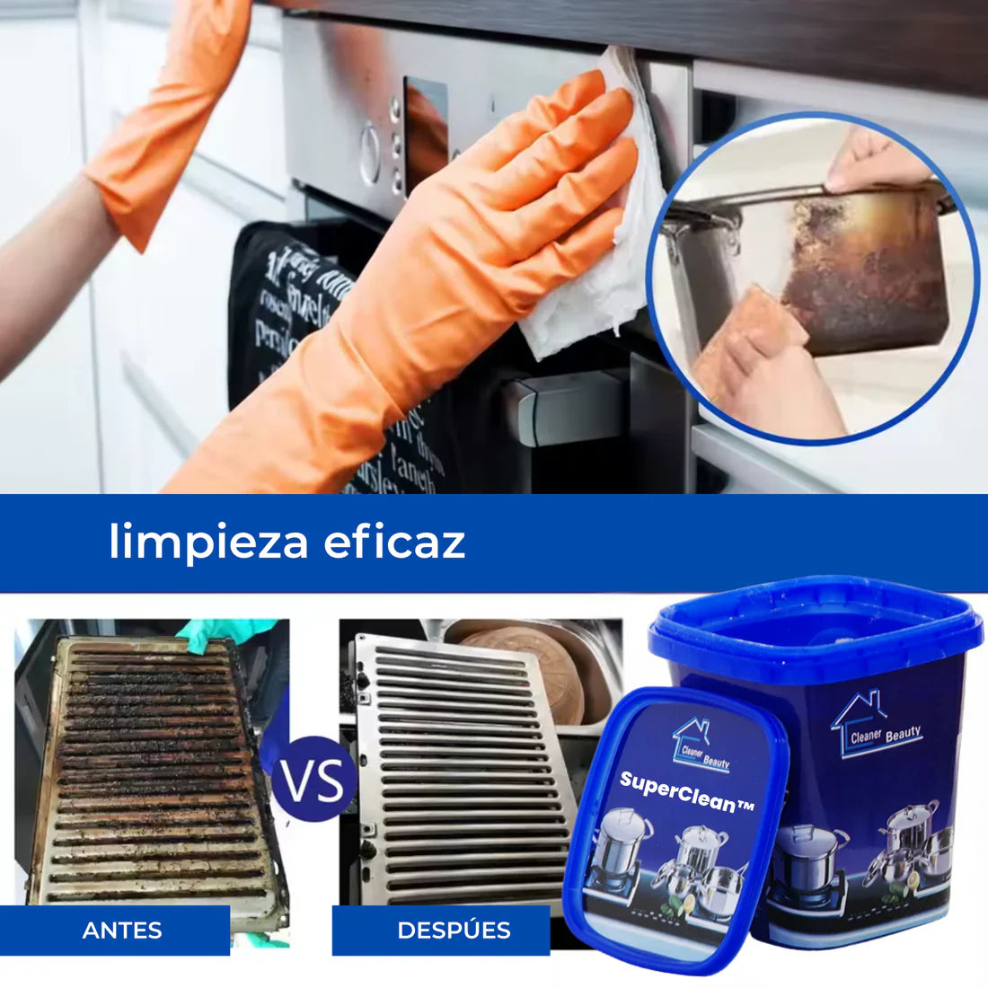 SuperClean™ Limpiador Potente en Pasta Limpia Olla Multiuso + Paños de regalo🎁