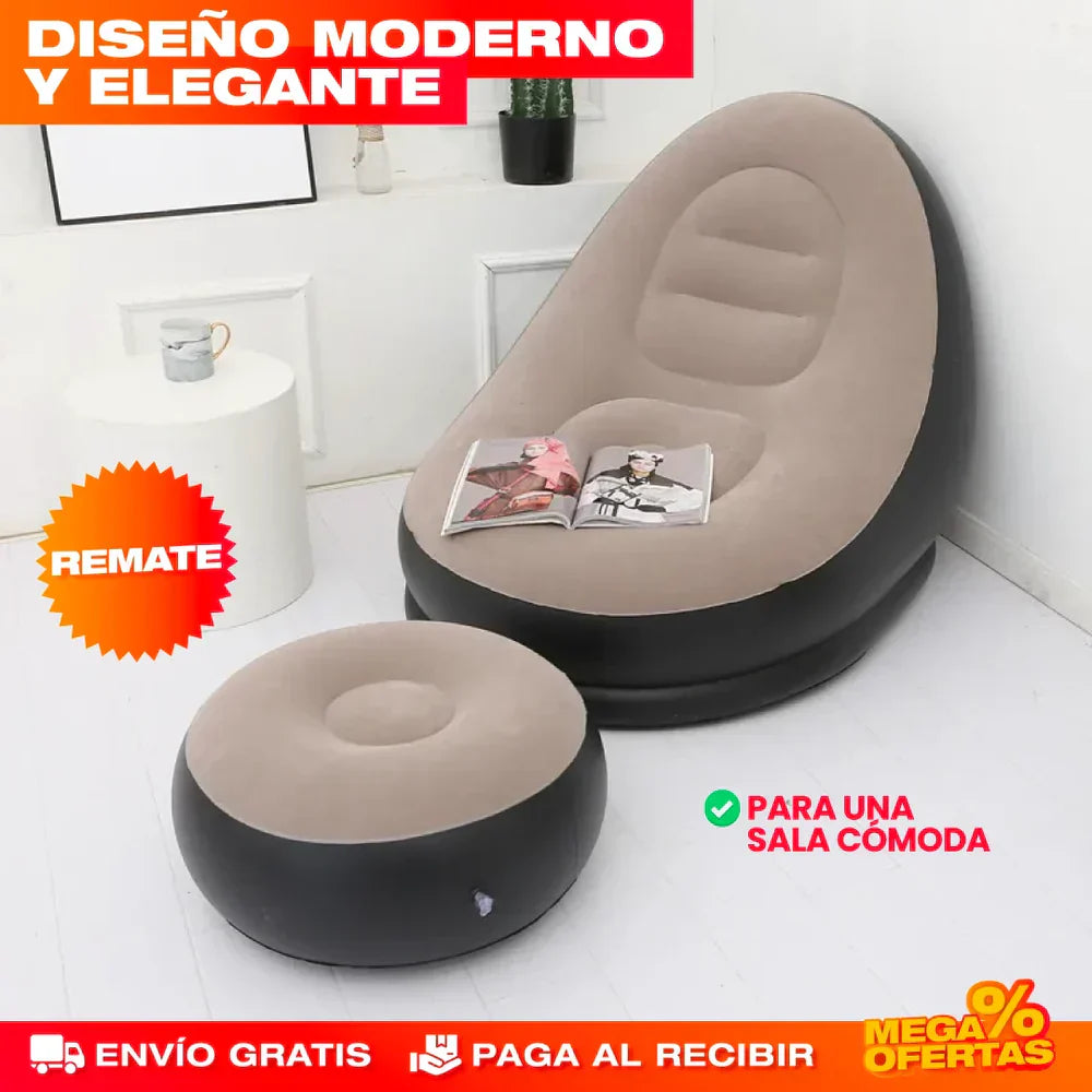 Sofá Inflable + Puff Inflable 360° ConfortAir®