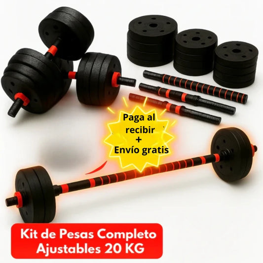 Set de barra y mancuernas 20kg / 40kg💪