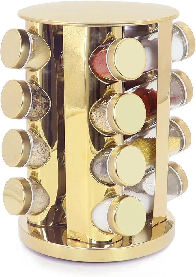 Estante giratorio para especia y hierbas - 16 almacenamientos con etiquetas✨