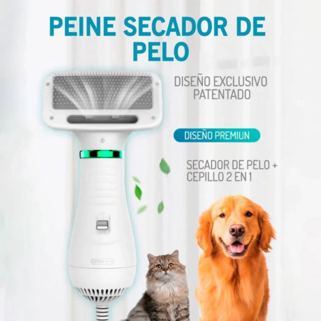 Súper Secador 3 en 1 para Mascotas - Rápido Secado y Peinado
