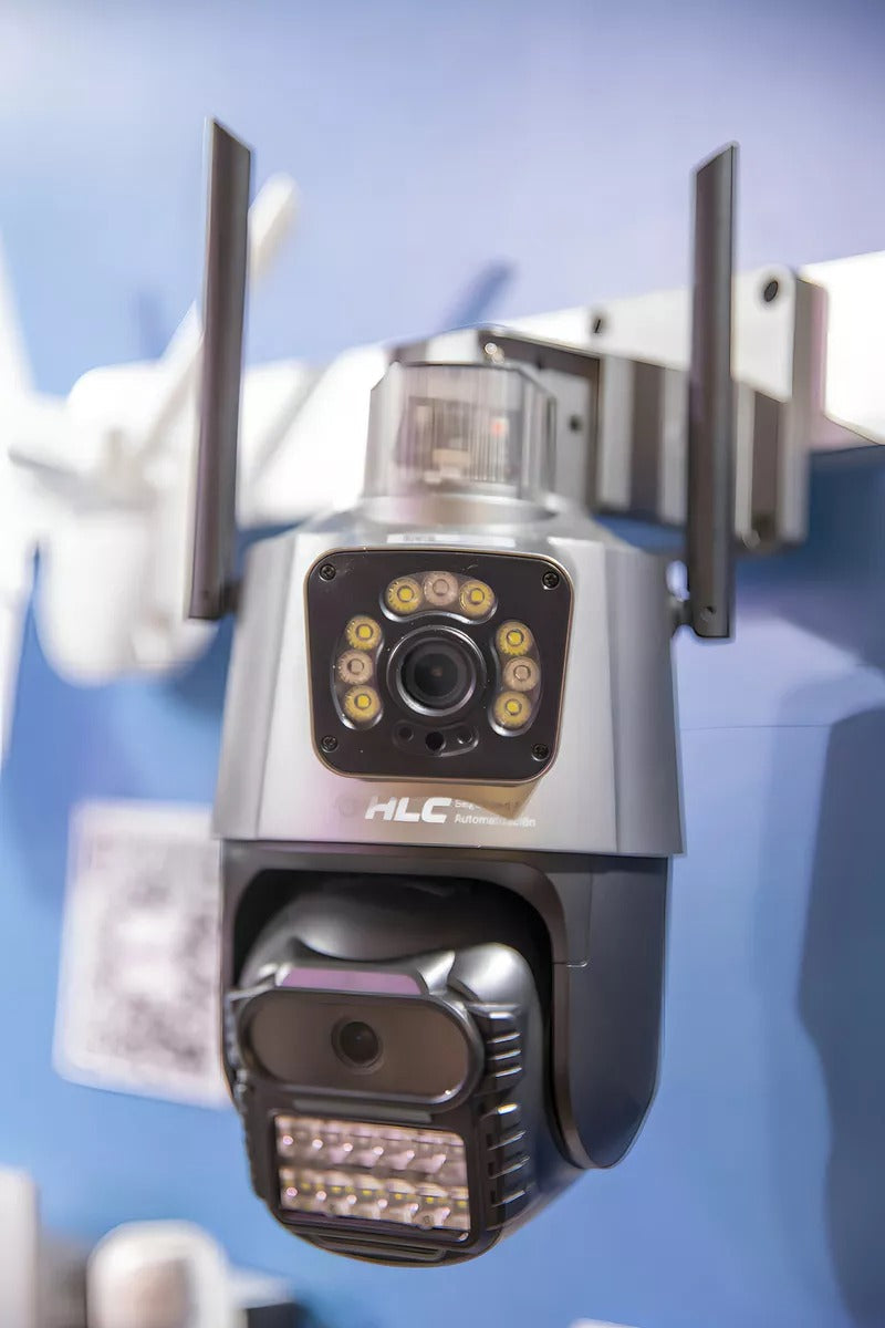 Cámara de Doble Lente con Sirena, Visión Nocturna y Detección Humana