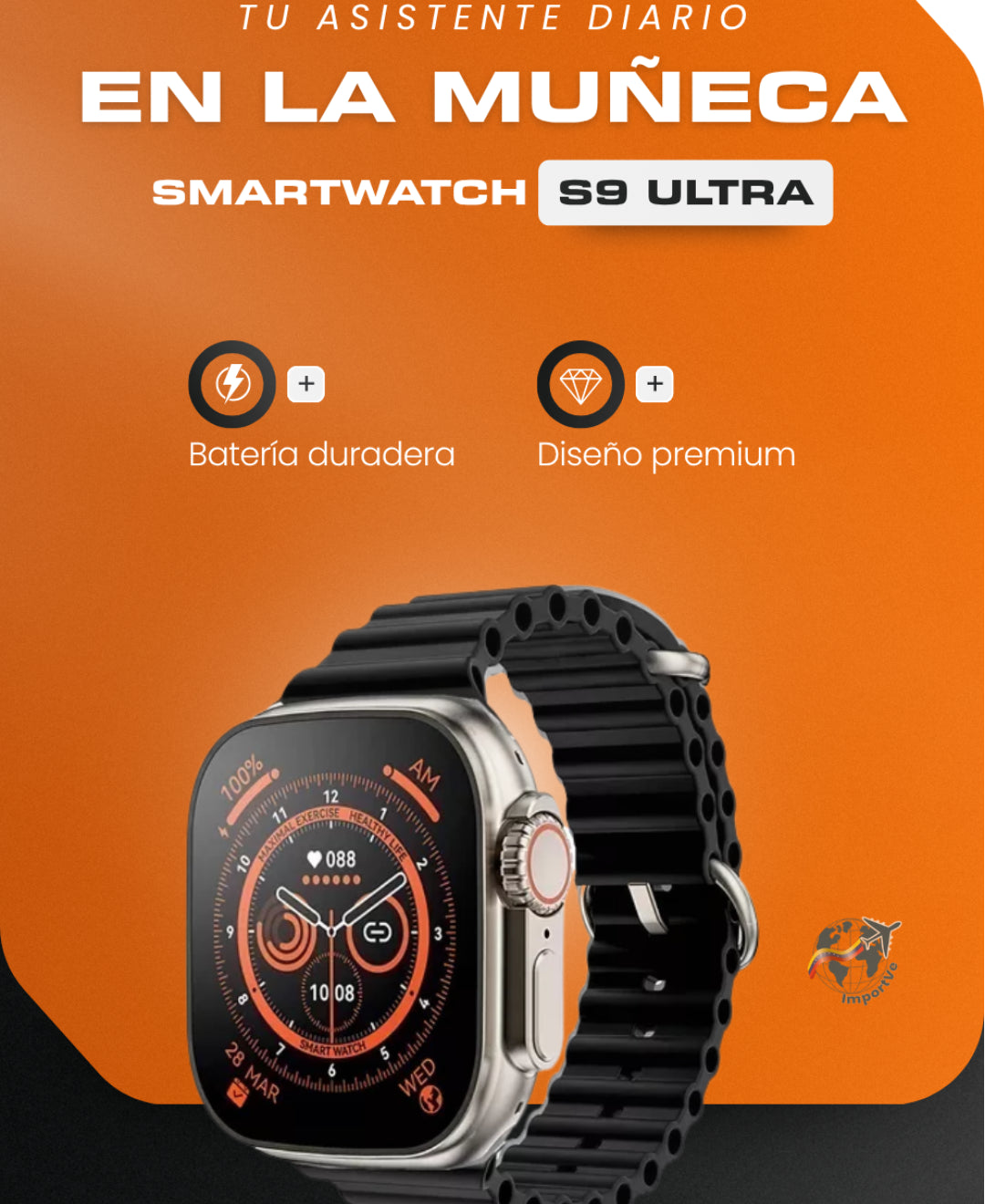 Reloj ultra S9 Original con 3 correas para combinar