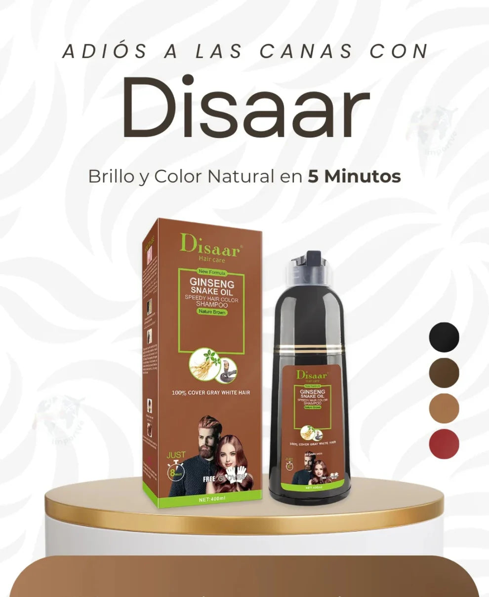 Shampoo Colorante- Cubre las Canas – Cabello Uniforme y Natural sin Salir de Casa