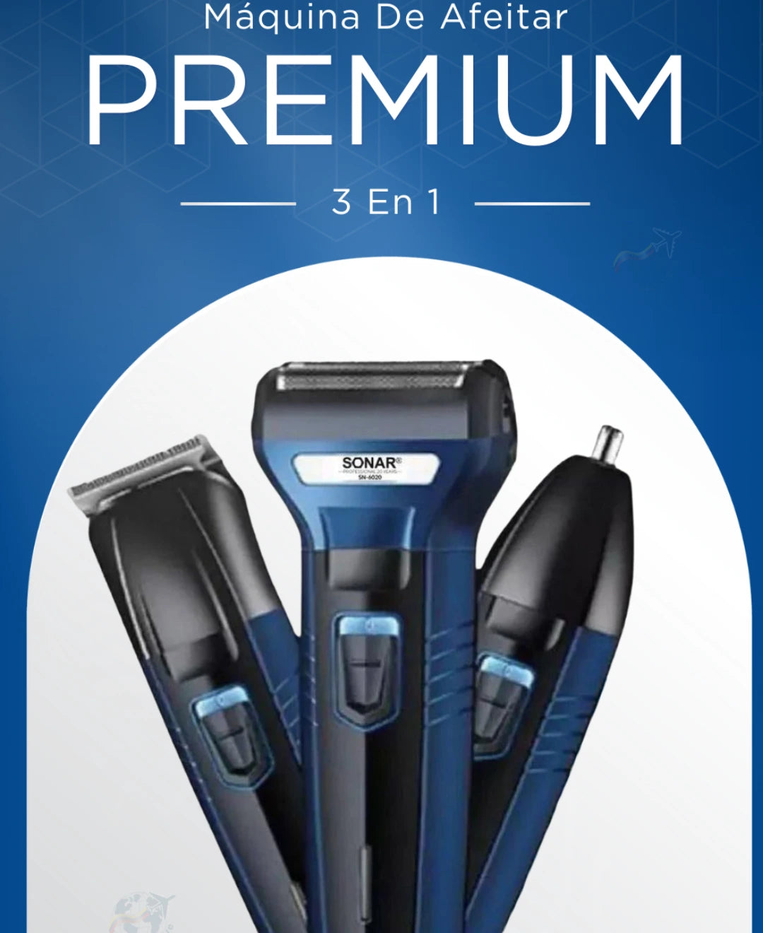 Maquina de afeitar premium 3 en 1