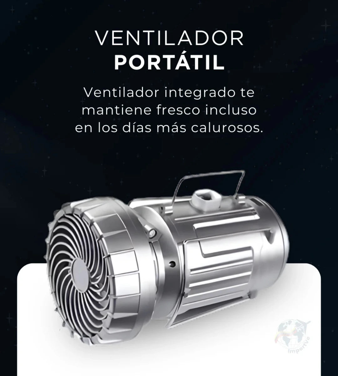 Lampara Ventilador Recargable panel Solar Cargador usb☀️⚡
