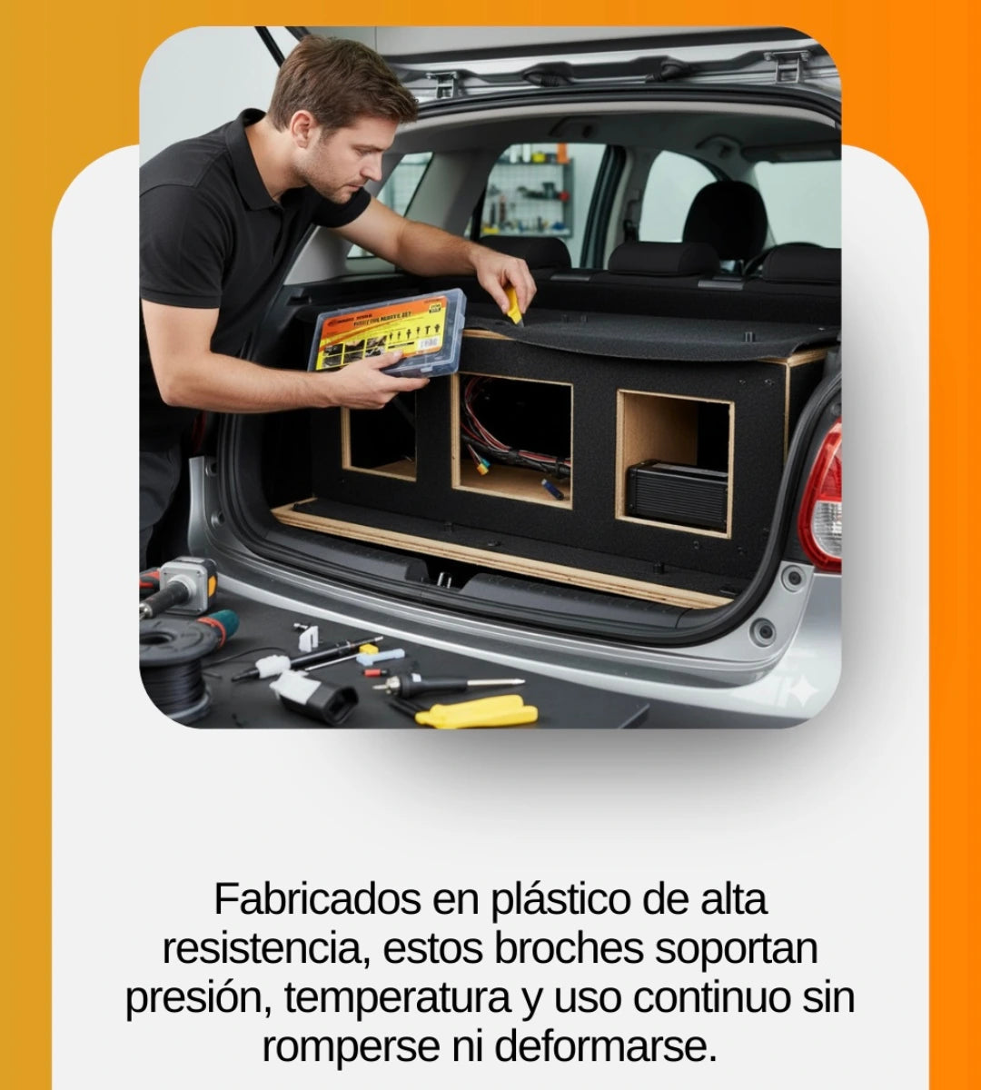 Kit 100unds Clips Grapas Para Paneles Tapizados, botones, para carrocería