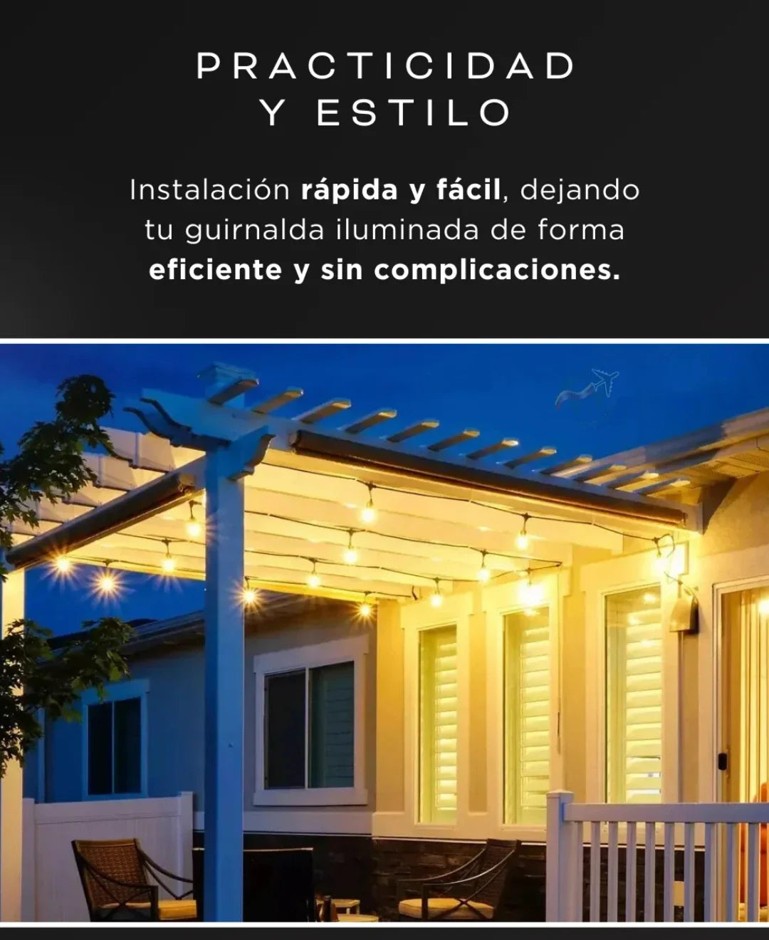 Guirnalda de bombillos 10mt 25 bombillos + Panel solar☀️☀️