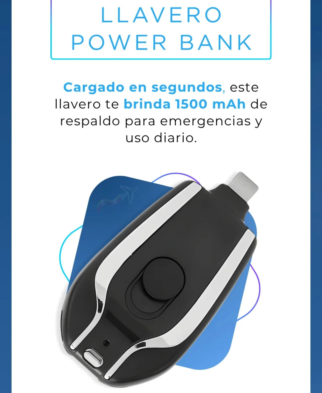 Llavero Power Bank Portátil: Carga Rápida a Tu Alcance (Para Iphone y Android)