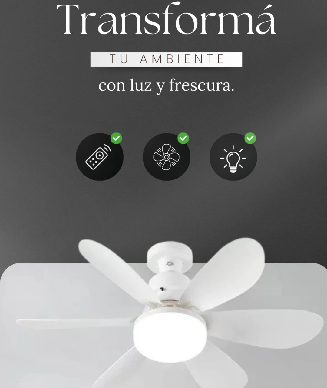 🏠💡Transforma tu hogar y refresca tu ambiente con la lampara ventilador🌬️
