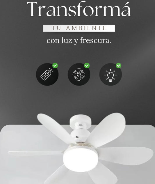 🏠💡Transforma tu hogar y refresca tu ambiente con la lampara ventilador🌬️