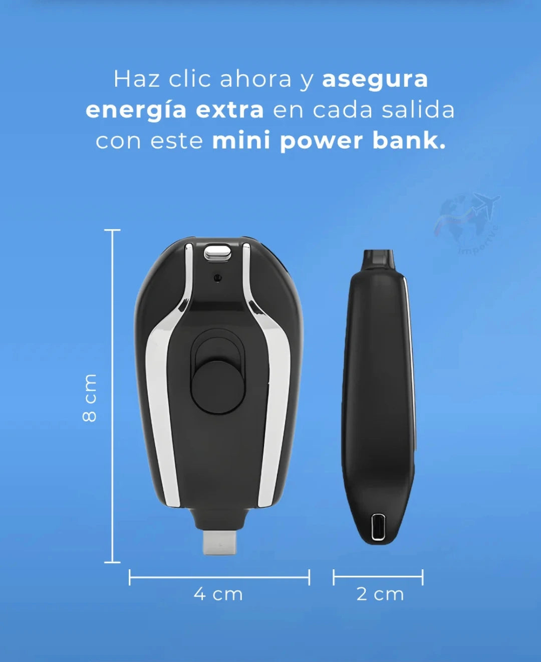 Llavero Power Bank Portátil: Carga Rápida a Tu Alcance (Para Iphone y Android)