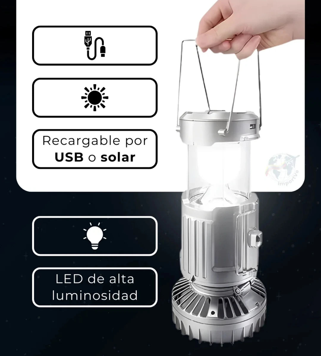 Lampara Ventilador Recargable panel Solar Cargador usb☀️⚡