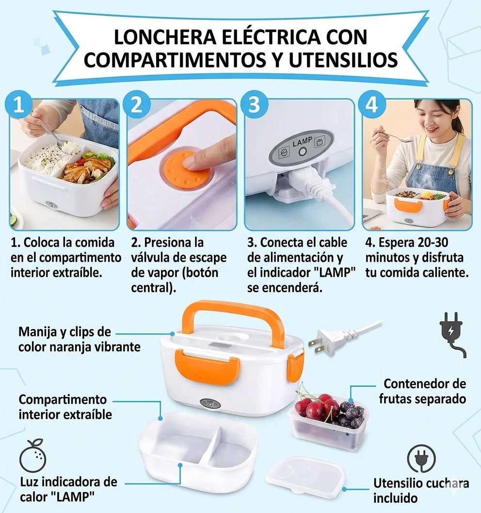 🍱 ¡Olvídate de Comer Frío! Lonchera Vianda Eléctrica 110v⚡