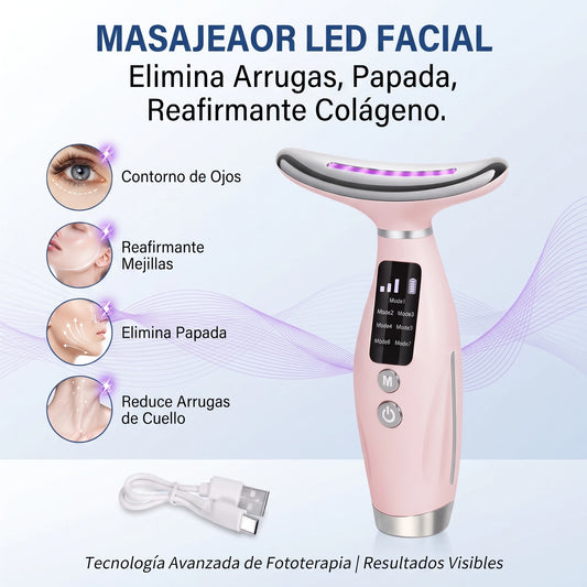 Masajeador Led Facial | Elimina Arrugas, Papada, Reafirmante Colágeno.