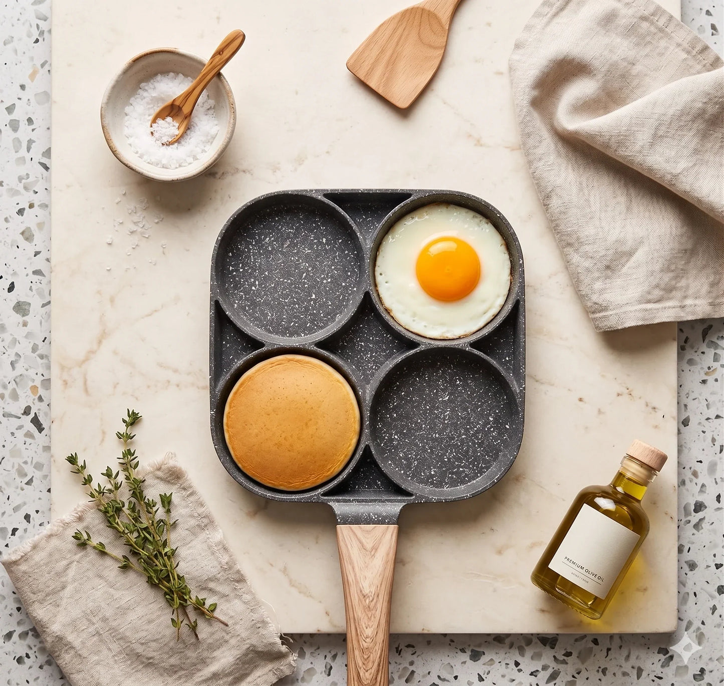 Sartén Antiadherente De Aluminio 4 Partes🍳✨
