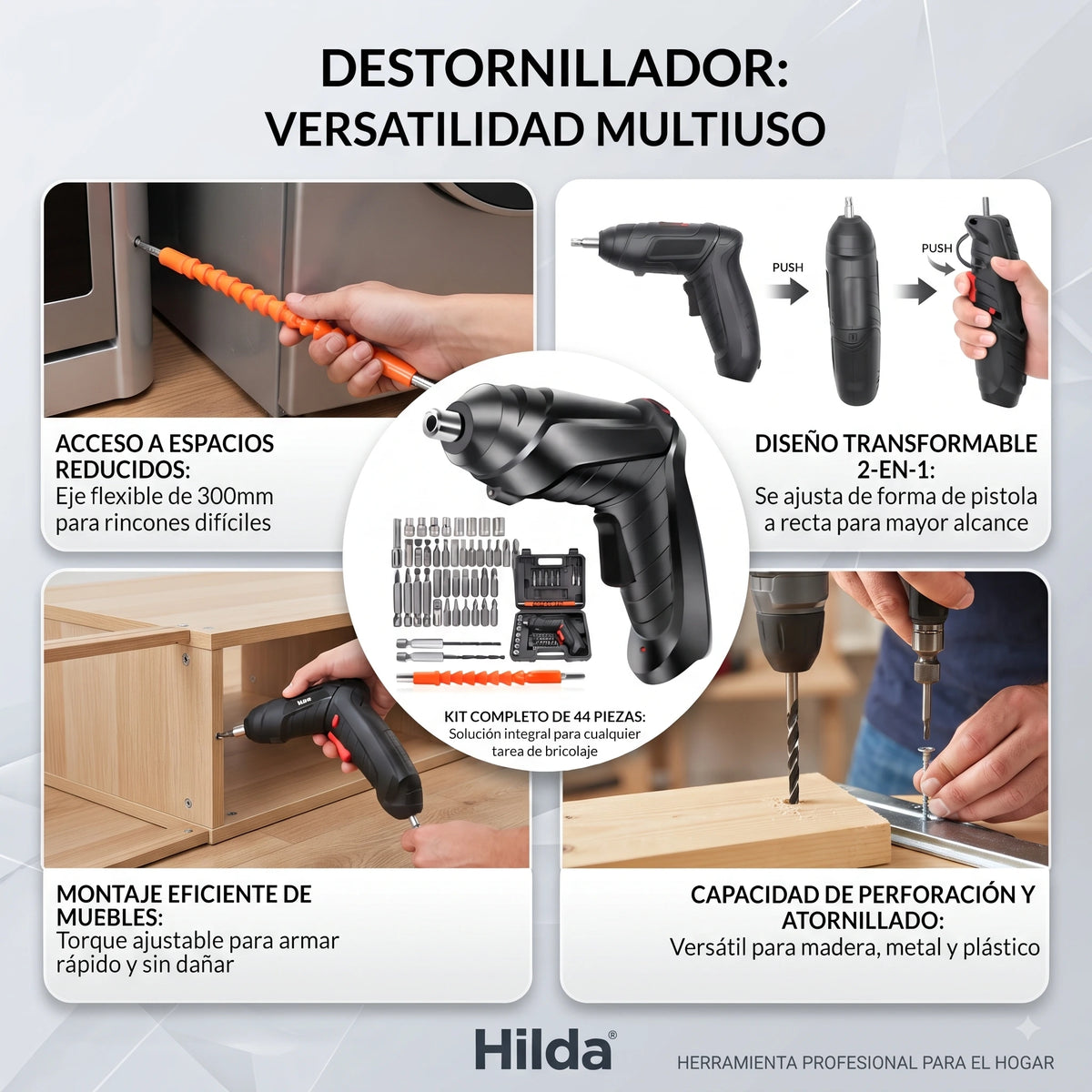 Kit Destornillador Eléctrico Recargable 44 Piezas🛠️ ⚡¡OFERTA LIQUIDACION!⚡