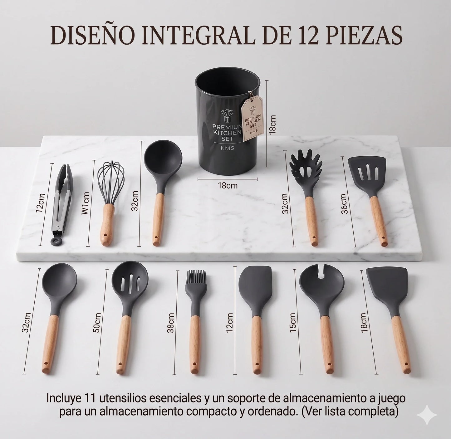 Set de 12 Utensilios de Cocina de Silicona Antiadherentes👩‍🍳✨