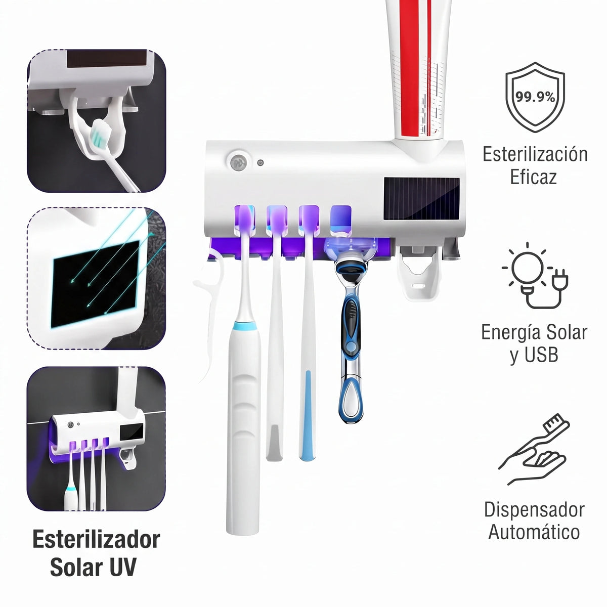Dispensador de crema con esterilización UV