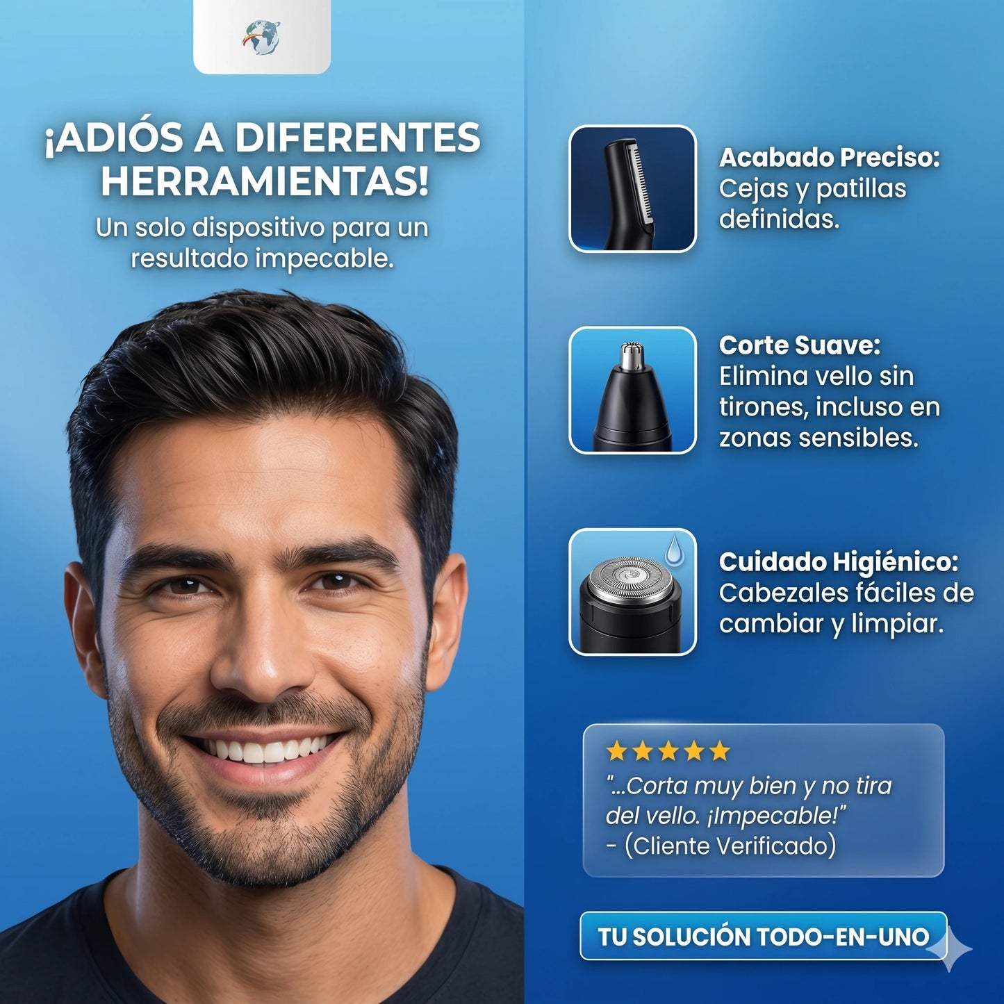 🎁Sorprende a Papa 🎁🧔Maquina De Afeitar 3 En 1 Sonar®︎ 🪒💈