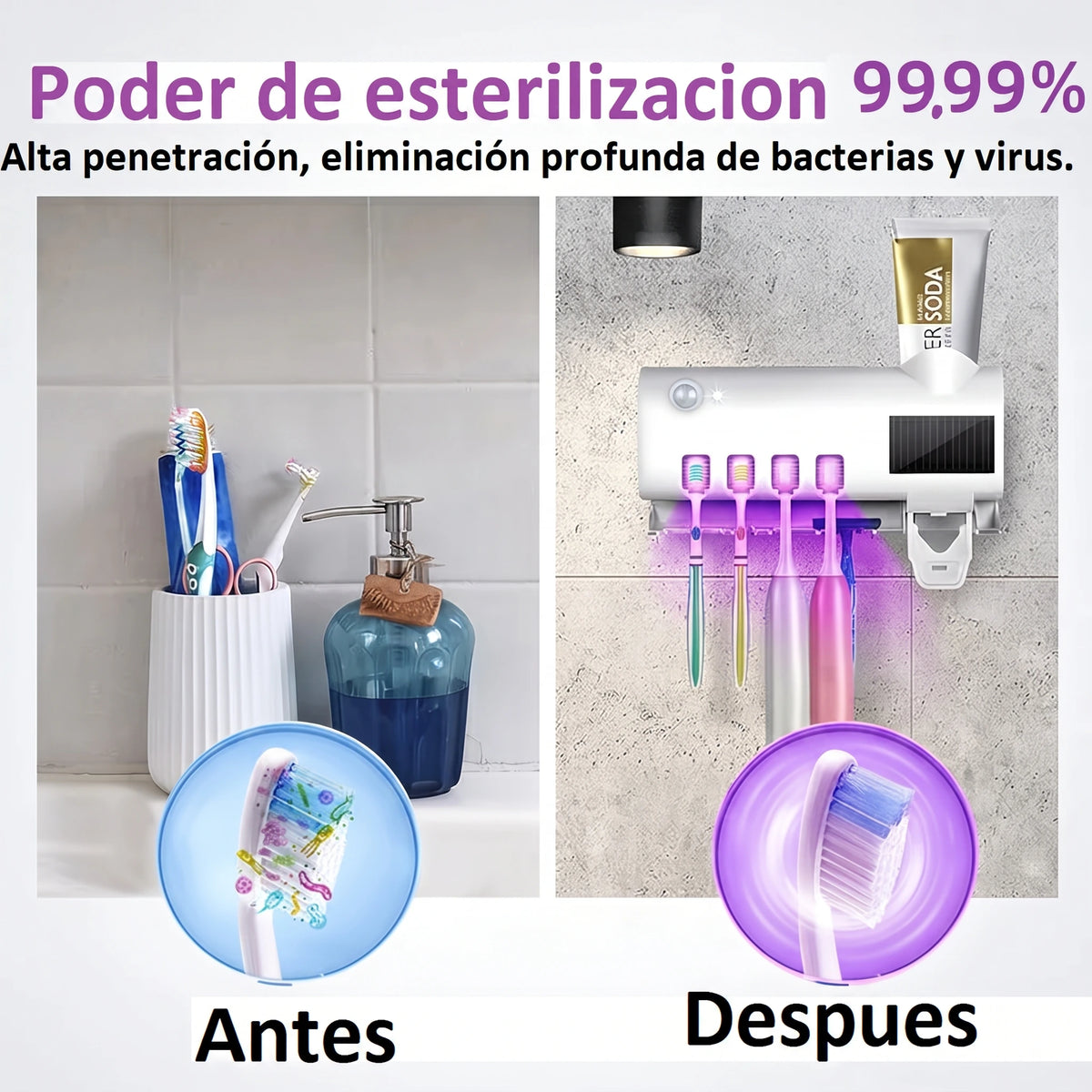 Dispensador de crema con esterilización UV