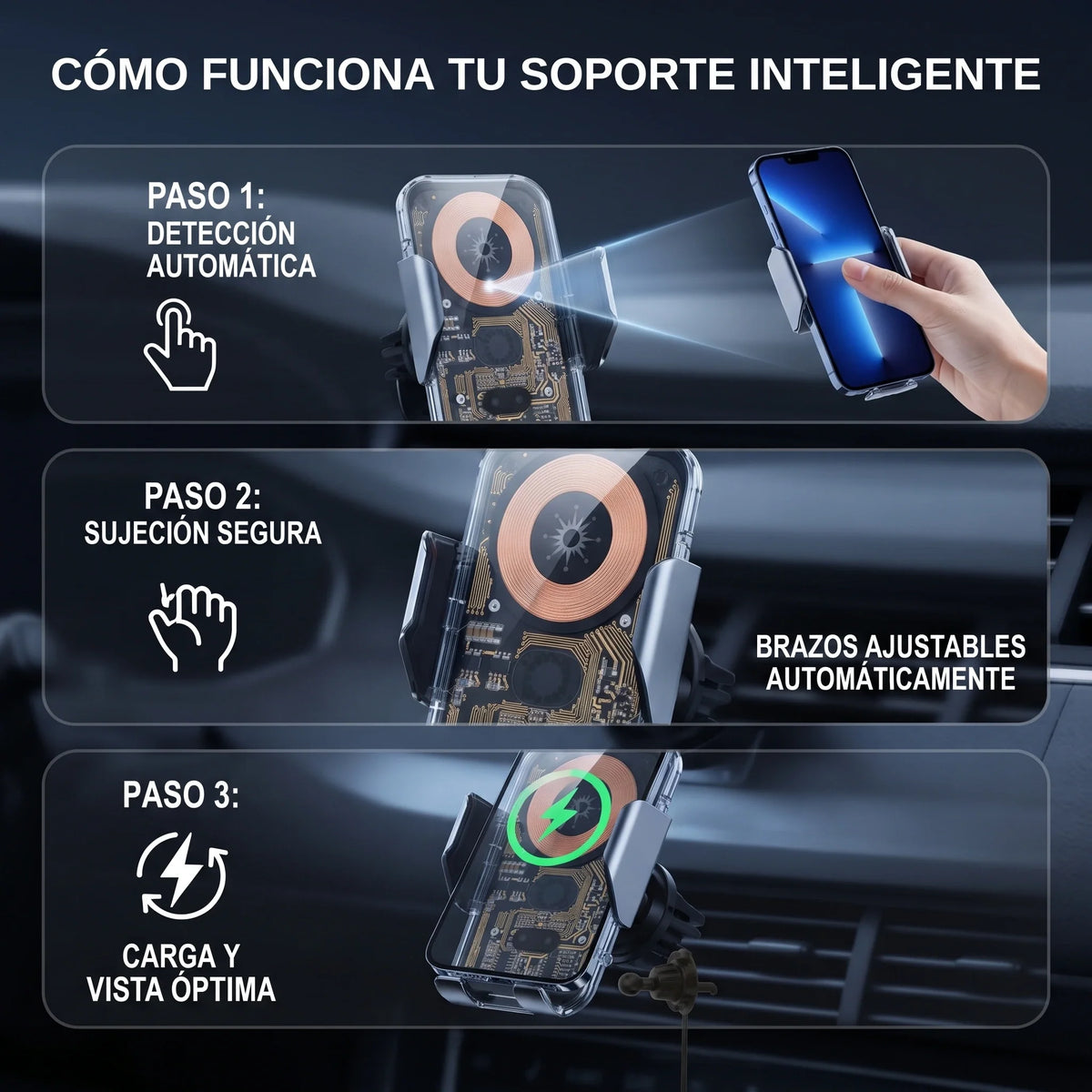 Soporte Cargador Universal para Carro⚡📱