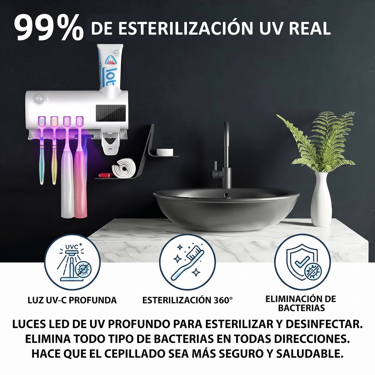 Dispensador de crema con esterilización UV