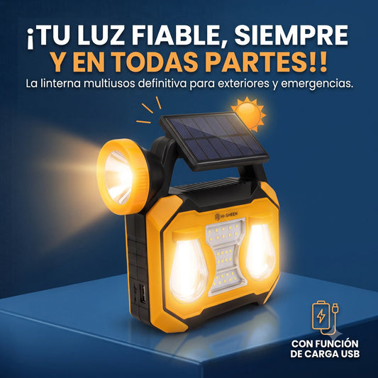 Lampara Multifuncional con Panel Solar💡☀️