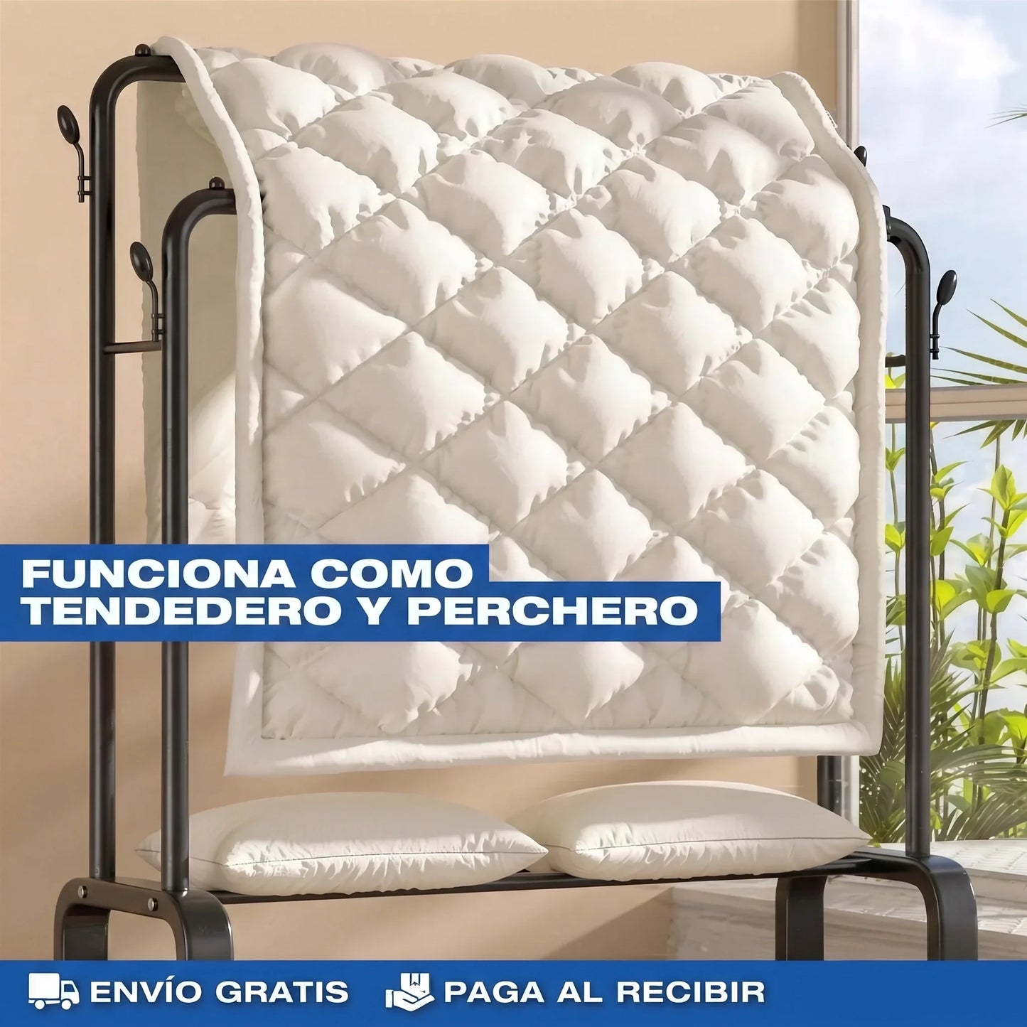 Estante Perchero Doble de acero inoxidable🏡✨