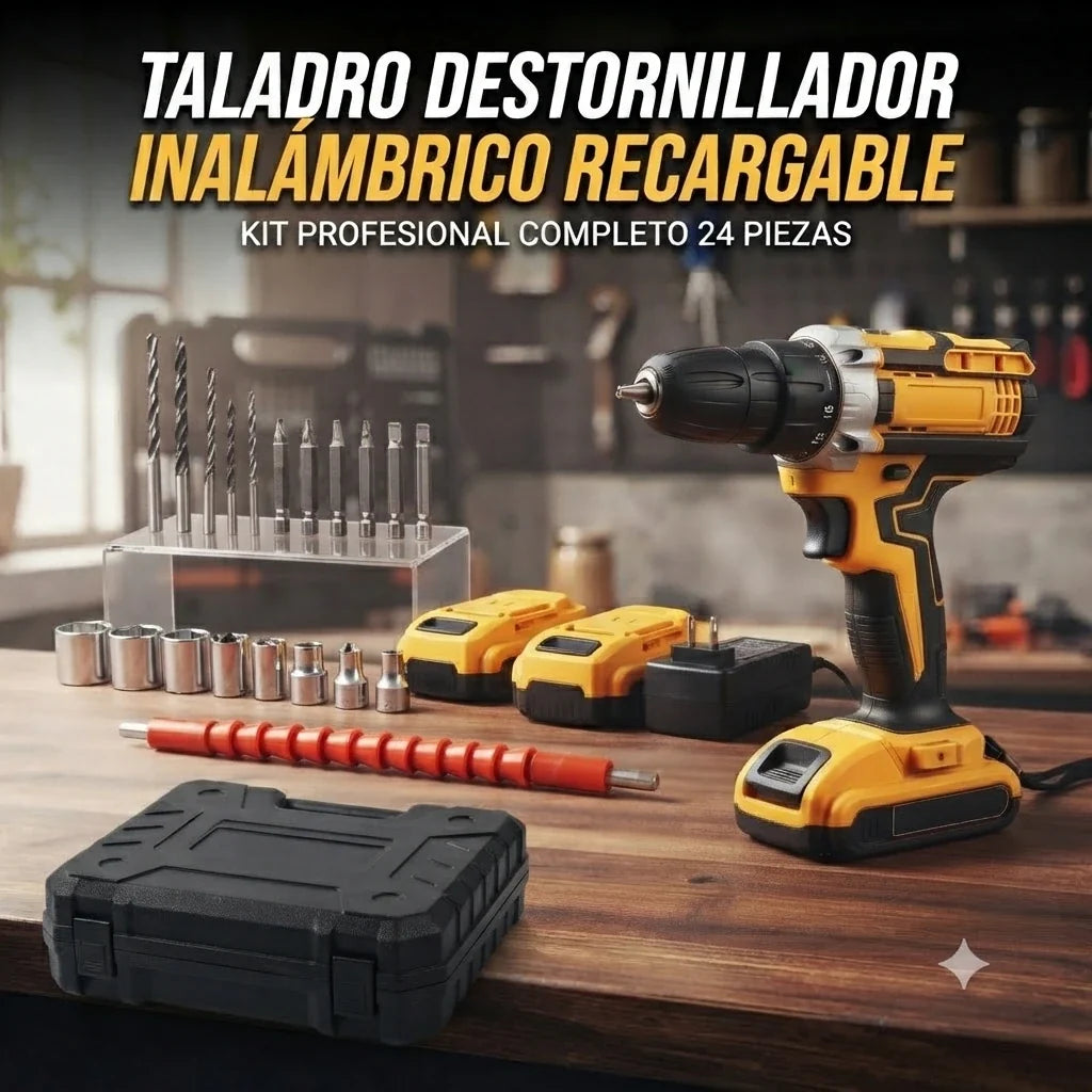 Taladro Destornillador Inalámbrico Recargable Set De Dados🔥