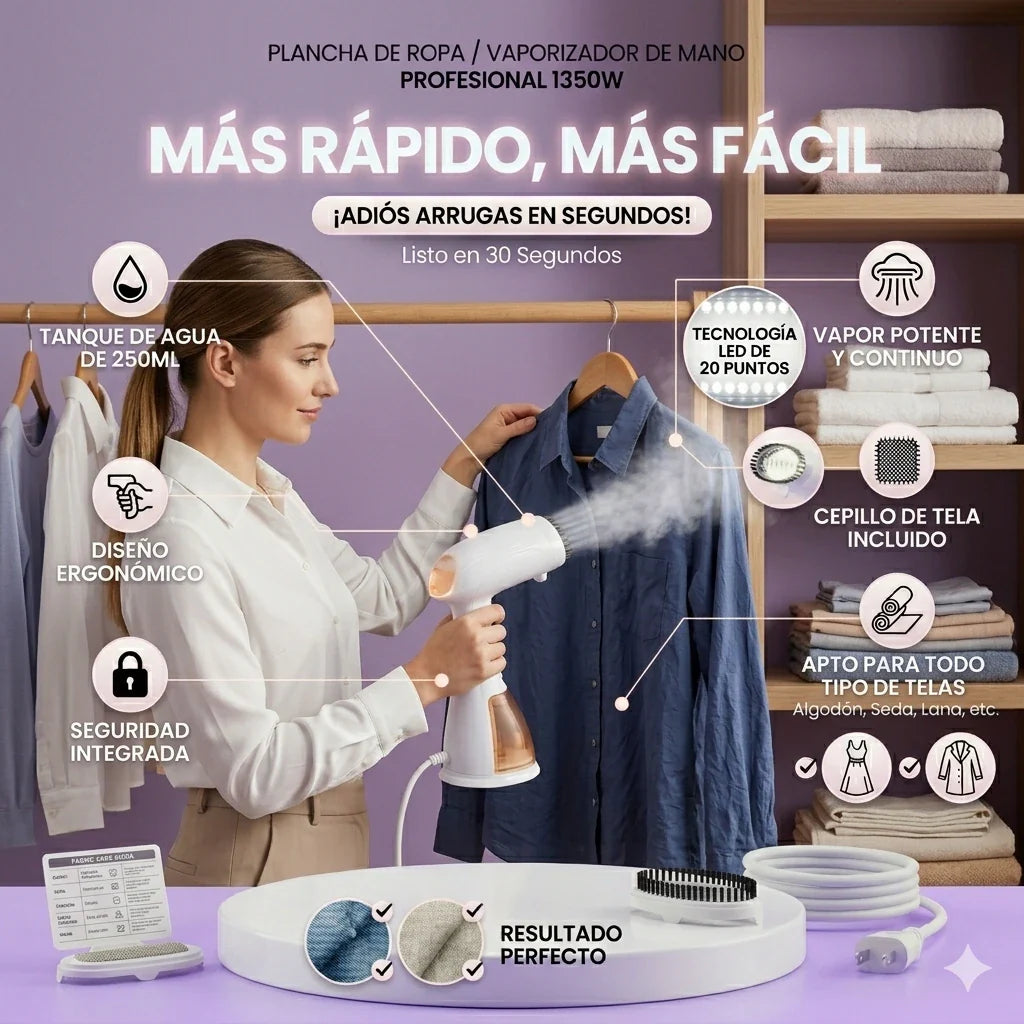 ¡Luce Impecable en Segundos con la Plancha Vaporizadora! ✨👔