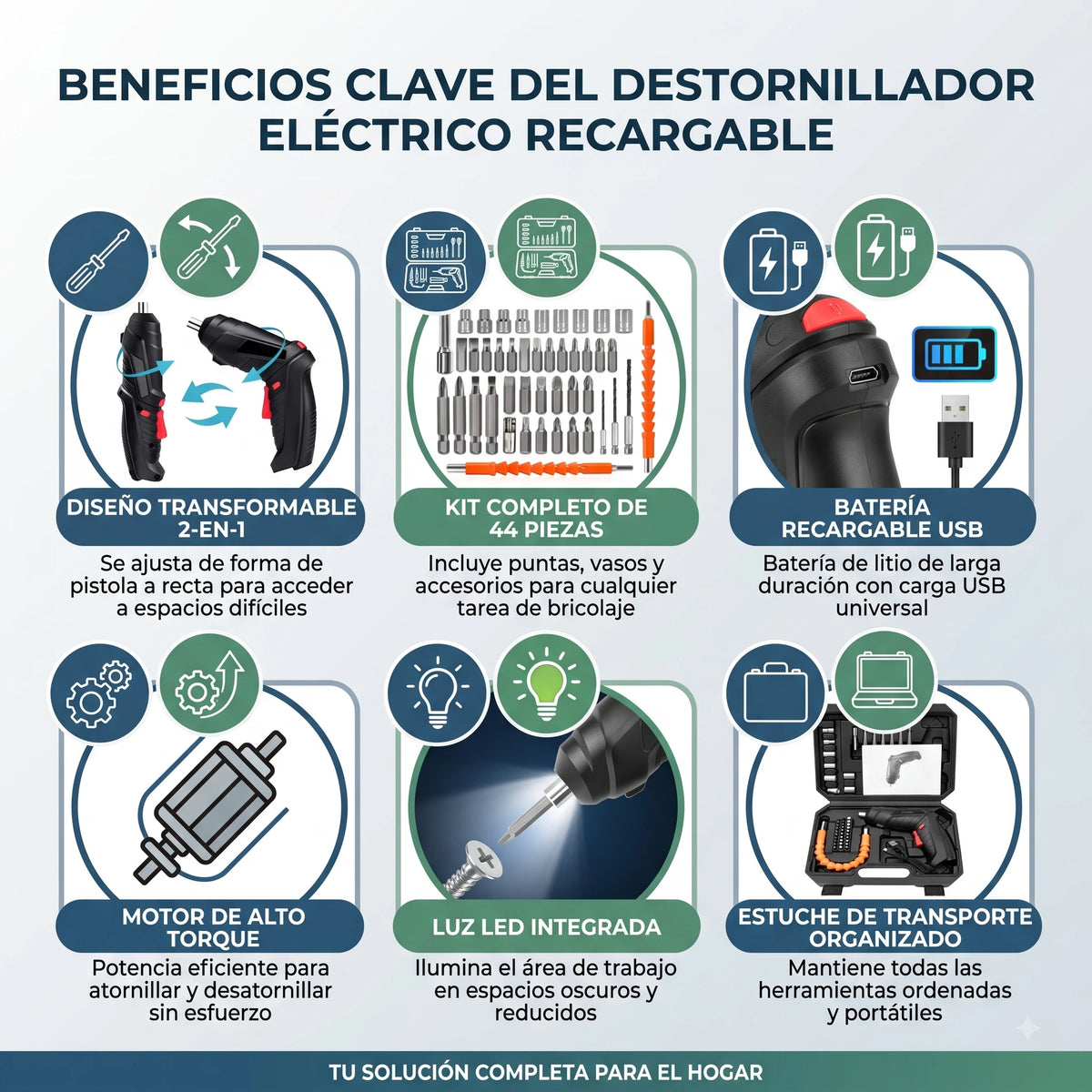 Kit Destornillador Eléctrico Recargable 44 Piezas🛠️ ⚡¡OFERTA LIQUIDACION!⚡