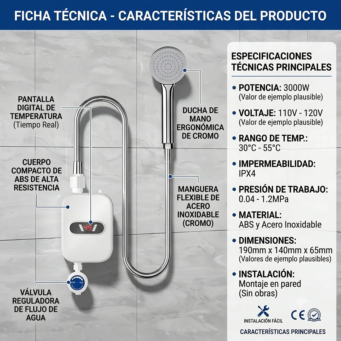 Calentador Agua Con Ducha Agua Caliente🚿🔥