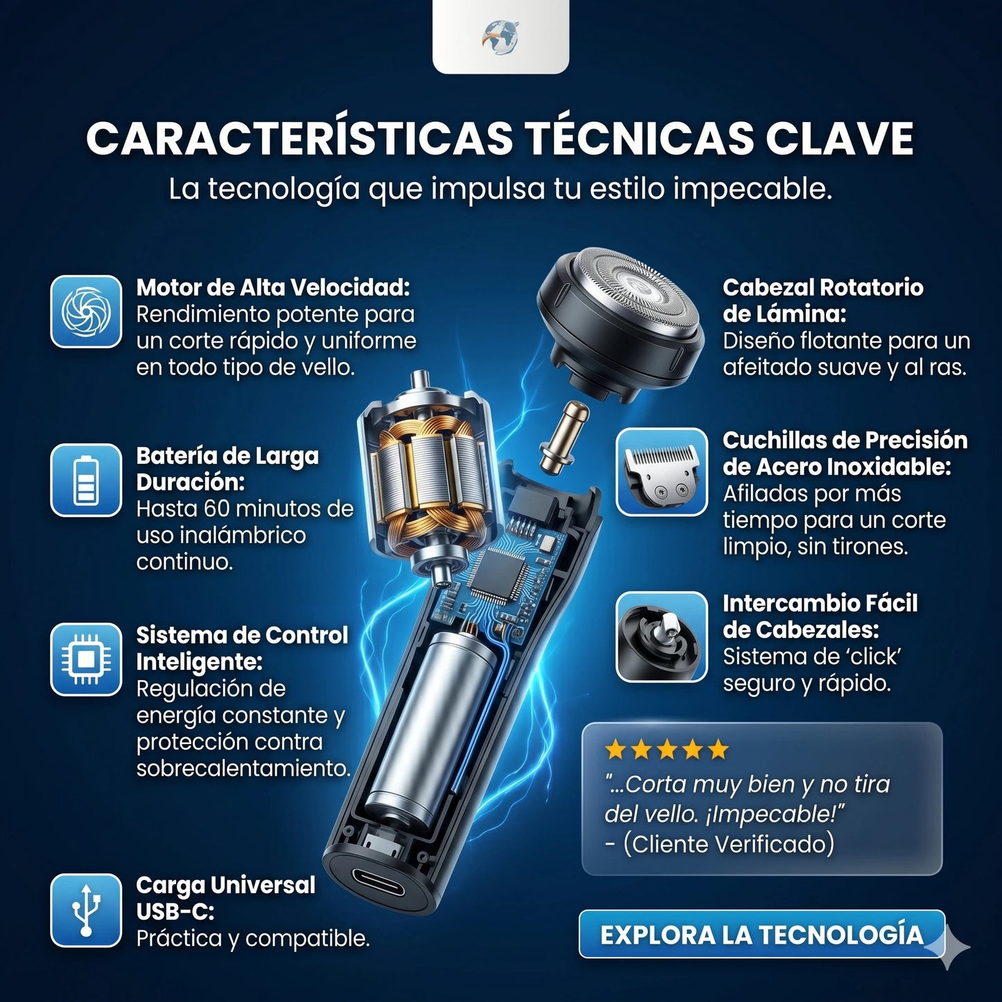 🎁Sorprende a Papa 🎁🧔Maquina De Afeitar 3 En 1 Sonar®︎ 🪒💈