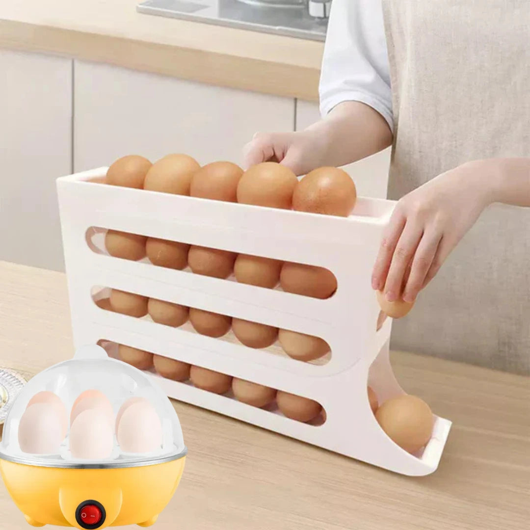Organizador/dispensador + cocedor de huevo🥚❤️