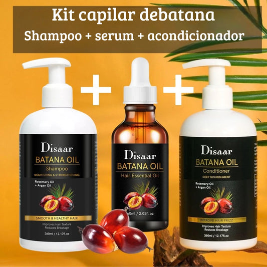 Kit capilar de aceite batana, Shampoo, serum, acondicionador⭐