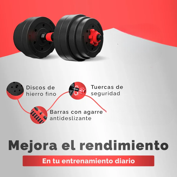 Set de barra y mancuernas 20kg💪