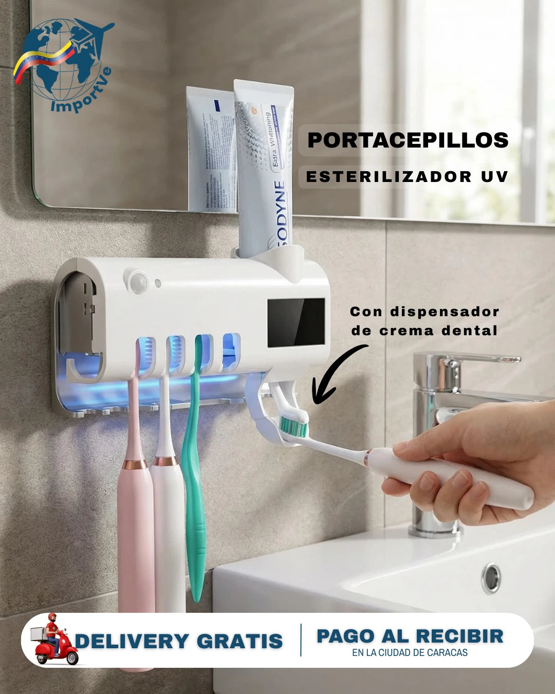 Dispensador de crema con esterilización UV